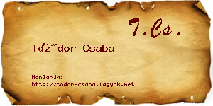 Tódor Csaba névjegykártya